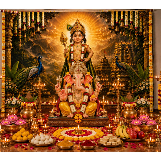 Traditional Murugan Temple Backdrop