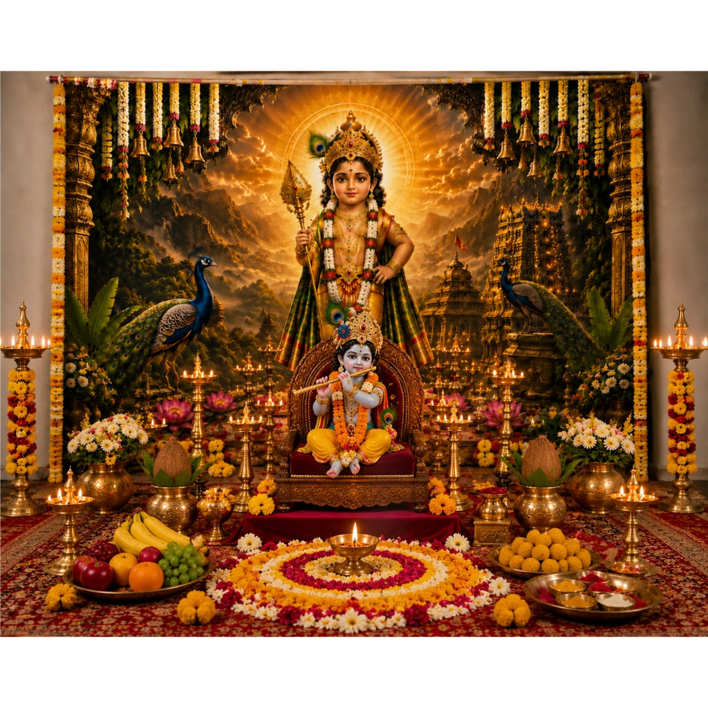 Traditional Murugan Temple Backdrop