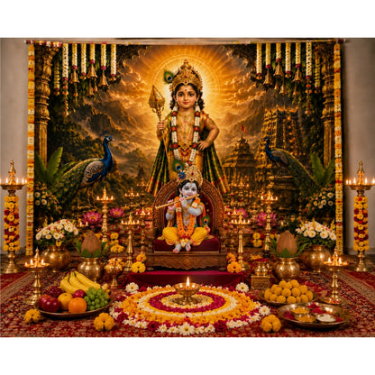 Traditional Murugan Temple Backdrop