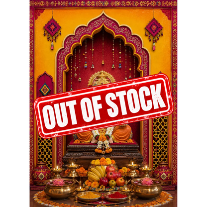 Omroots Royal Maroon Arch Pooja Backdrop