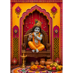 Omroots Royal Maroon Arch Pooja Backdrop