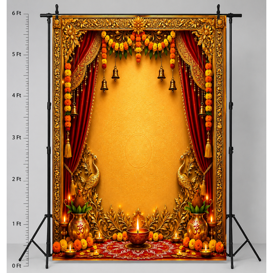 Omroots Royal Rajwadi Pooja Darbar Backdrop