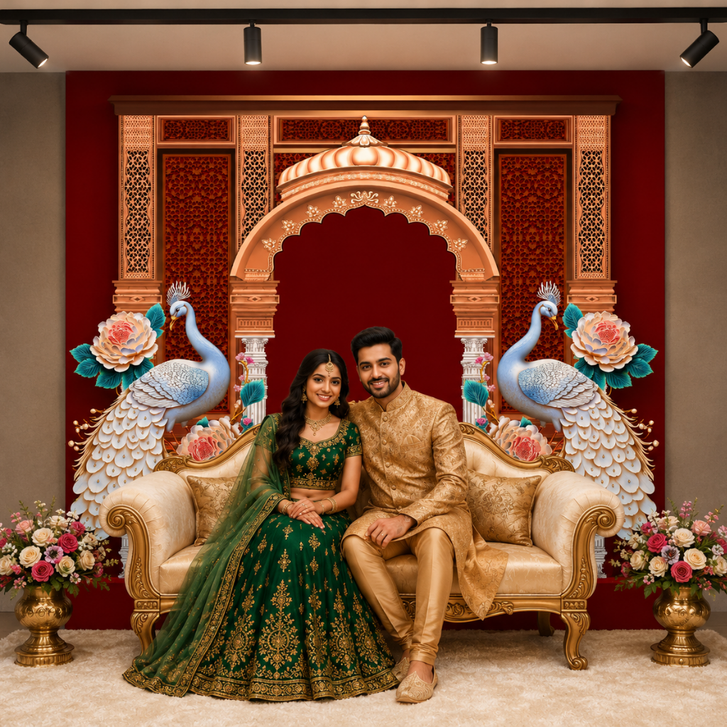 Royal Peacock Darbar Backdrop