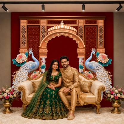 Royal Peacock Darbar Backdrop