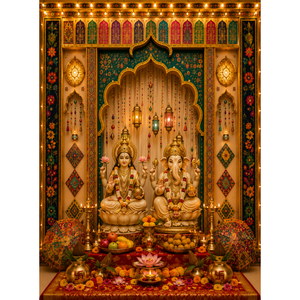 Omroots Royal Ganesh Chaturthi Pooja Backdrop