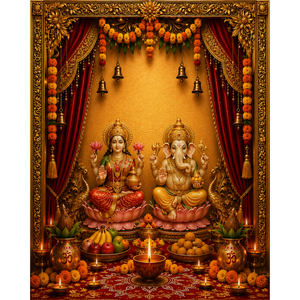 Omroots Royal Rajwadi Pooja Darbar Backdrop