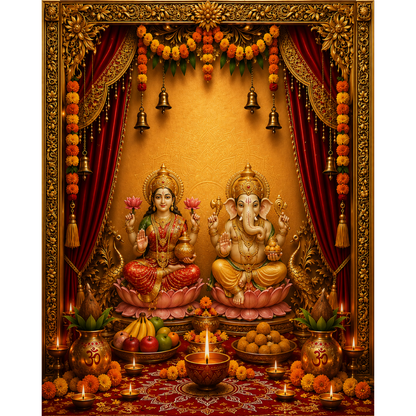 Omroots Royal Rajwadi Pooja Darbar Backdrop