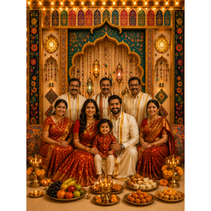 Omroots Royal Ganesh Chaturthi Pooja Backdrop