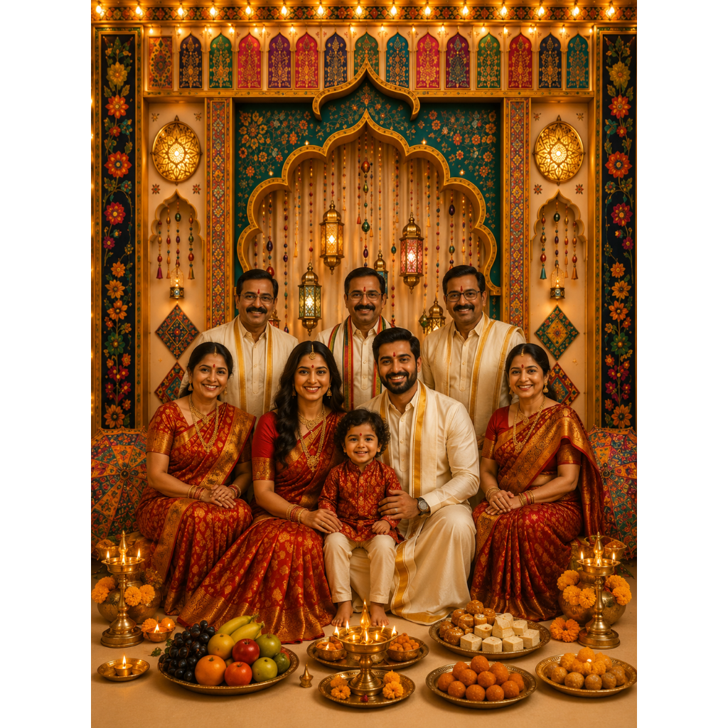 Omroots Royal Ganesh Chaturthi Pooja Backdrop