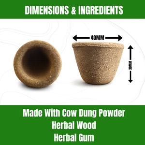 Organic Cow Dung Sambrani Cups (Empty) | Natural Dhoop Cups for Puja