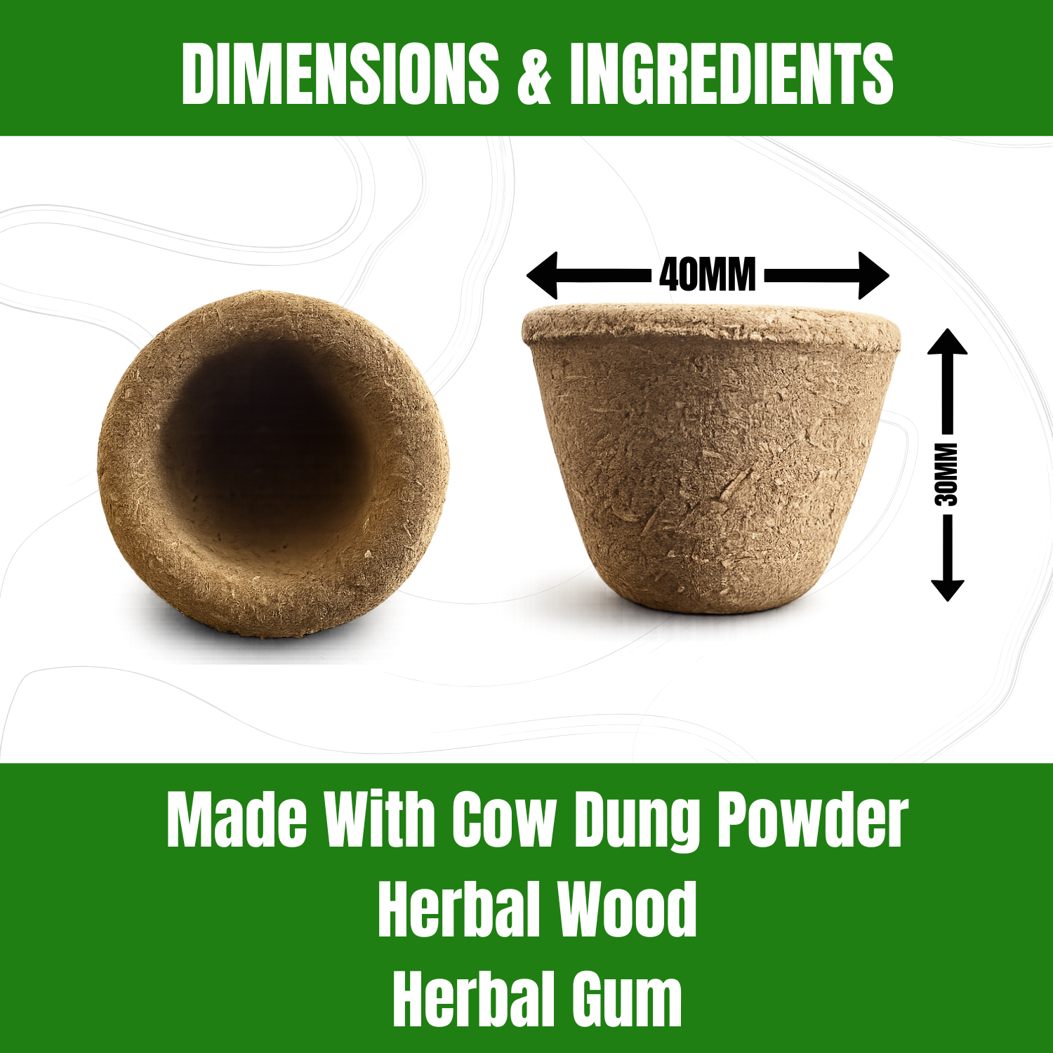 Organic Cow Dung Sambrani Cups (Empty) | Natural Dhoop Cups for Puja