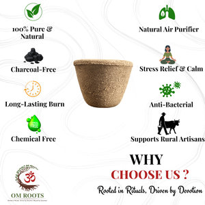 Organic Cow Dung Sambrani Cups (Empty) | Natural Dhoop Cups for Puja