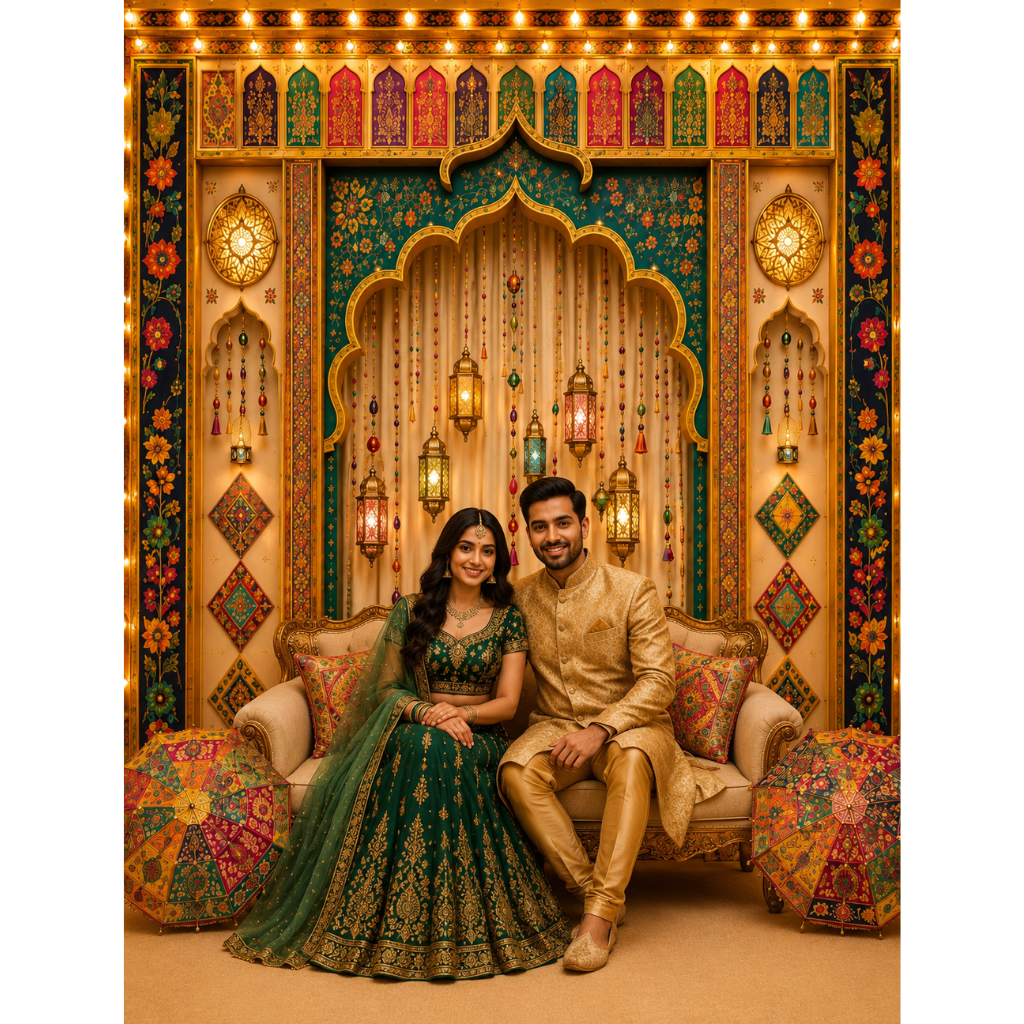 Omroots Royal Ganesh Chaturthi Pooja Backdrop