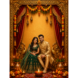 Omroots Royal Rajwadi Pooja Darbar Backdrop
