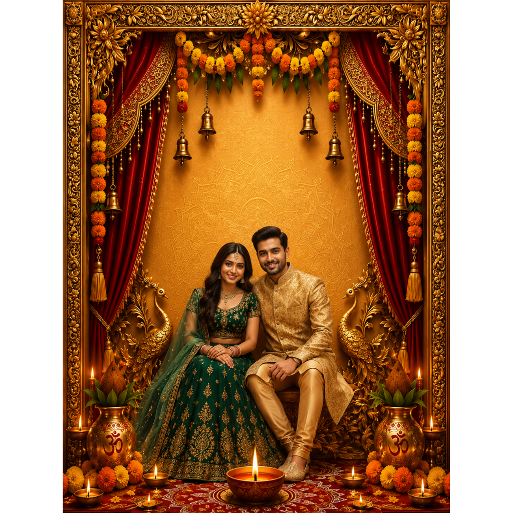 Omroots Royal Rajwadi Pooja Darbar Backdrop