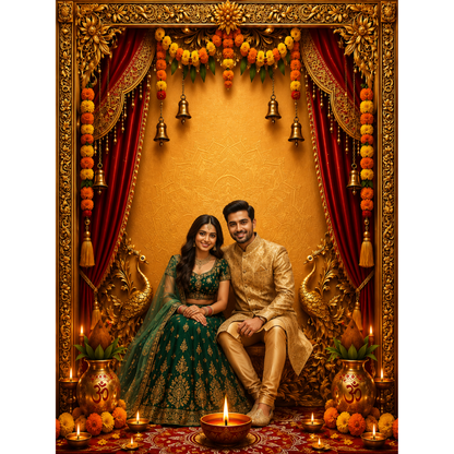 Omroots Royal Rajwadi Pooja Darbar Backdrop