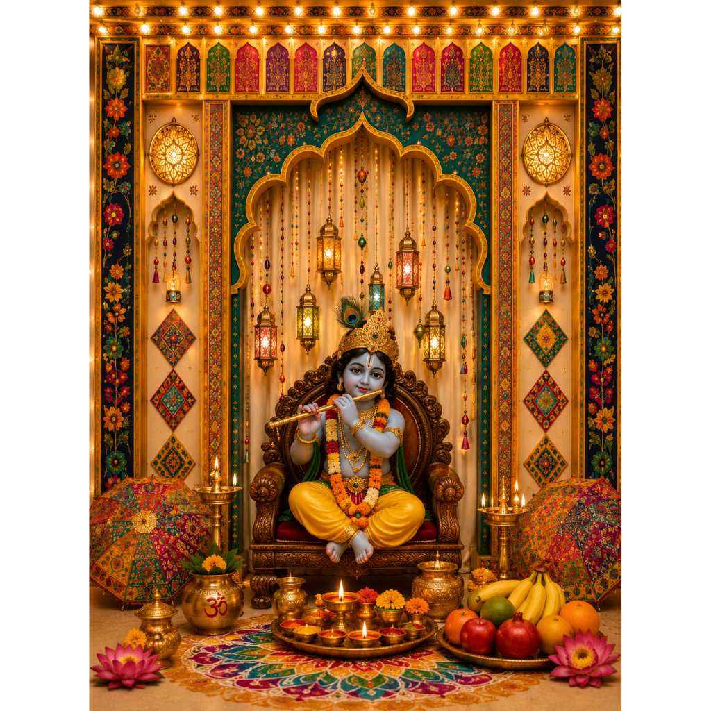 Omroots Royal Ganesh Chaturthi Pooja Backdrop