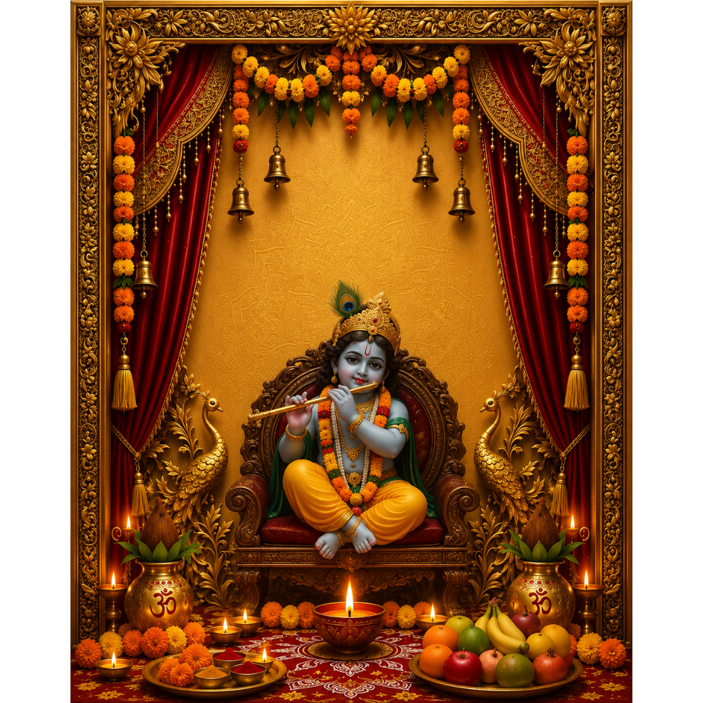 Omroots Royal Rajwadi Pooja Darbar Backdrop