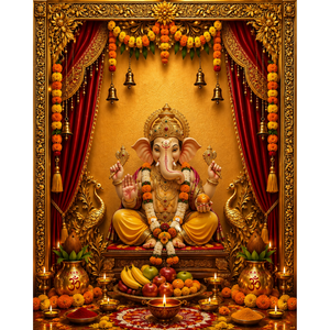 Omroots Royal Rajwadi Pooja Darbar Backdrop