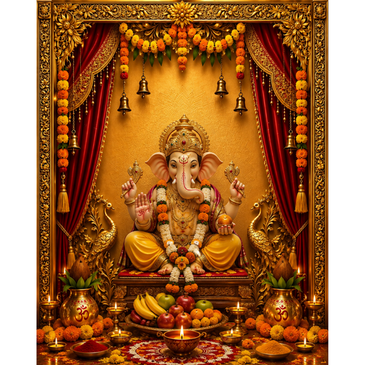 Omroots Royal Rajwadi Pooja Darbar Backdrop