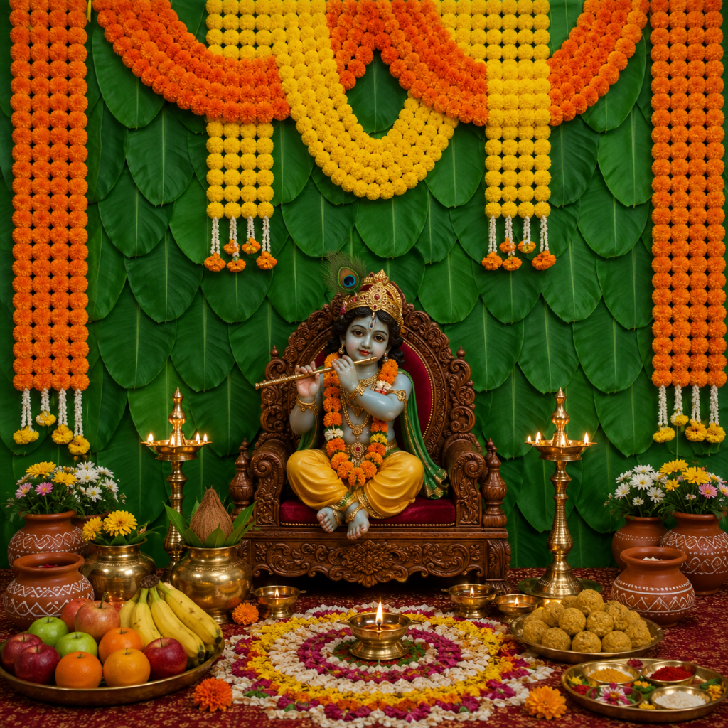 Marigold Floral Toran Backdrop