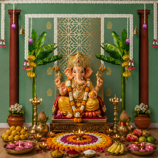 Royal Green Pillar Backdrop