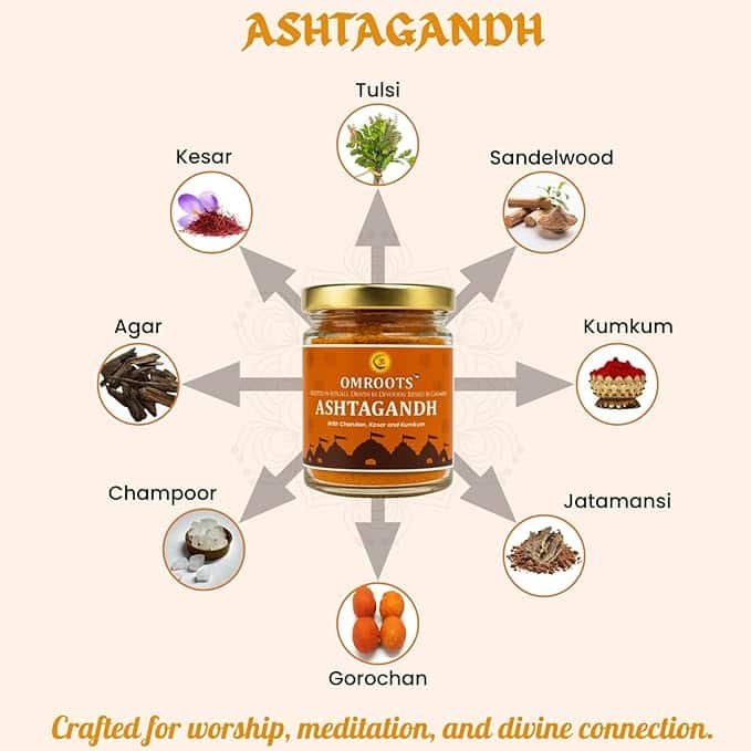 Ashtagandh Powder with Chandan, Kesar & Kumkum