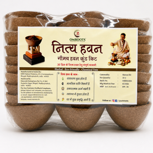 Mini Havan Kit for Daily Use | 30-Day Compact Vedic Pooja Set with Gomay Kund, Herbal Hawan Samagri & Cow Dung Diyas | Ideal for Home Rituals