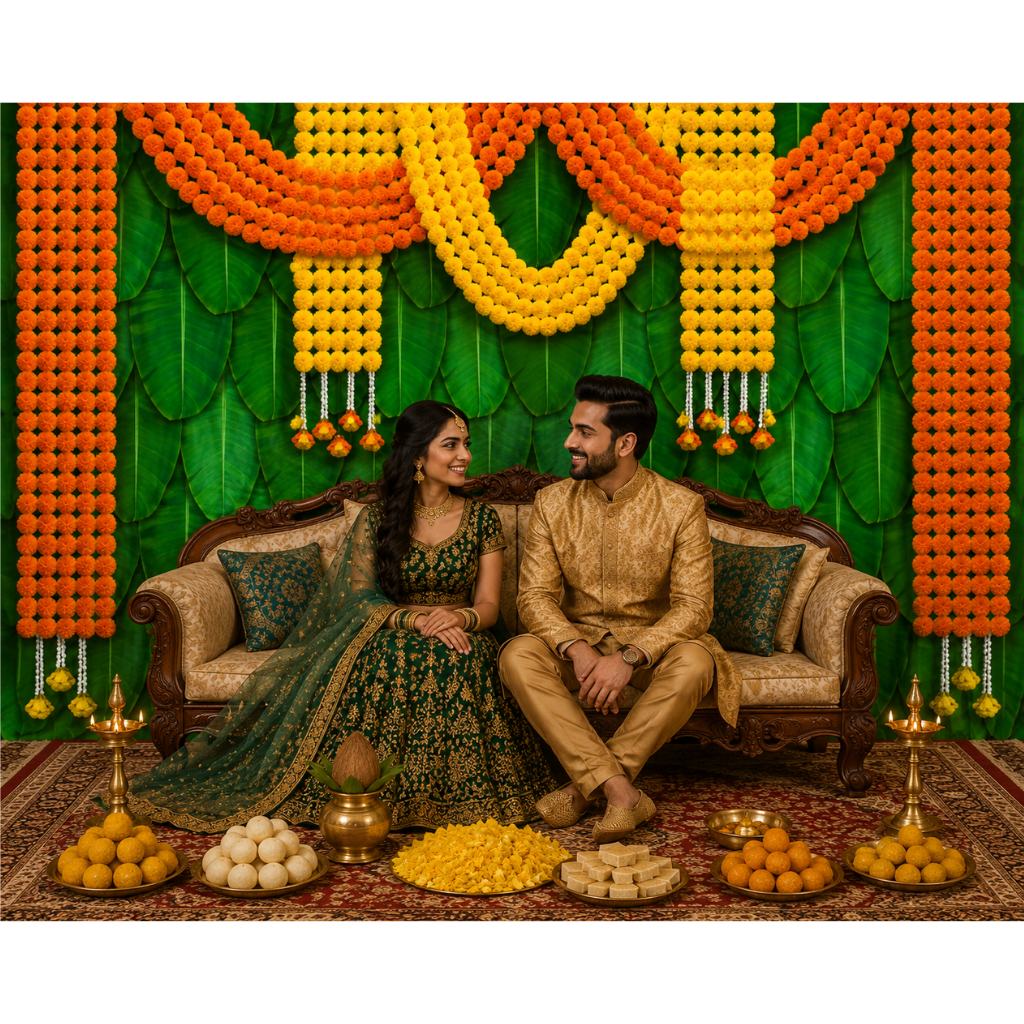 Marigold Floral Toran Backdrop