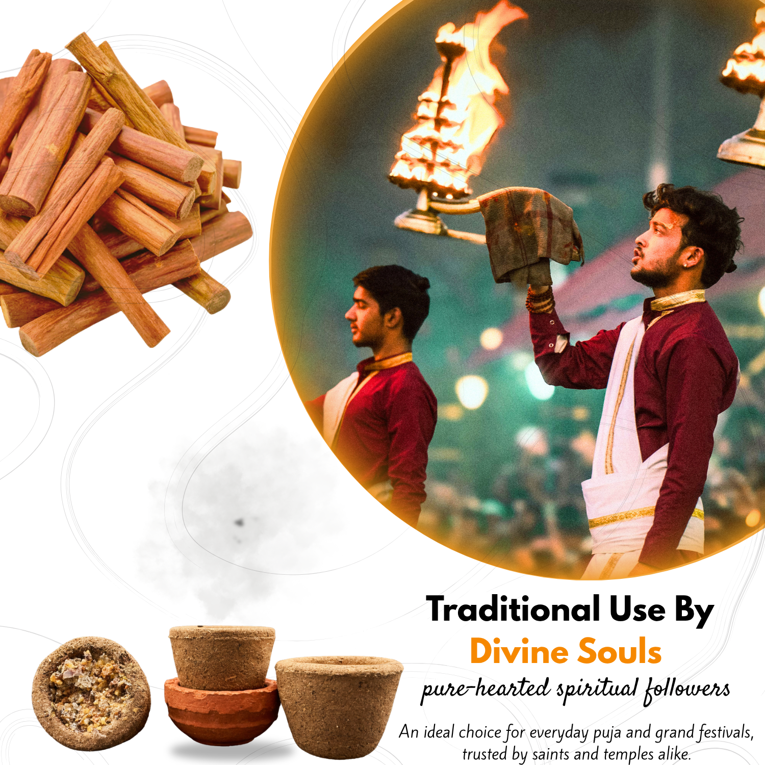 Organic Cow Dung Sambrani Cups (Empty) | Natural Dhoop Cups for Puja