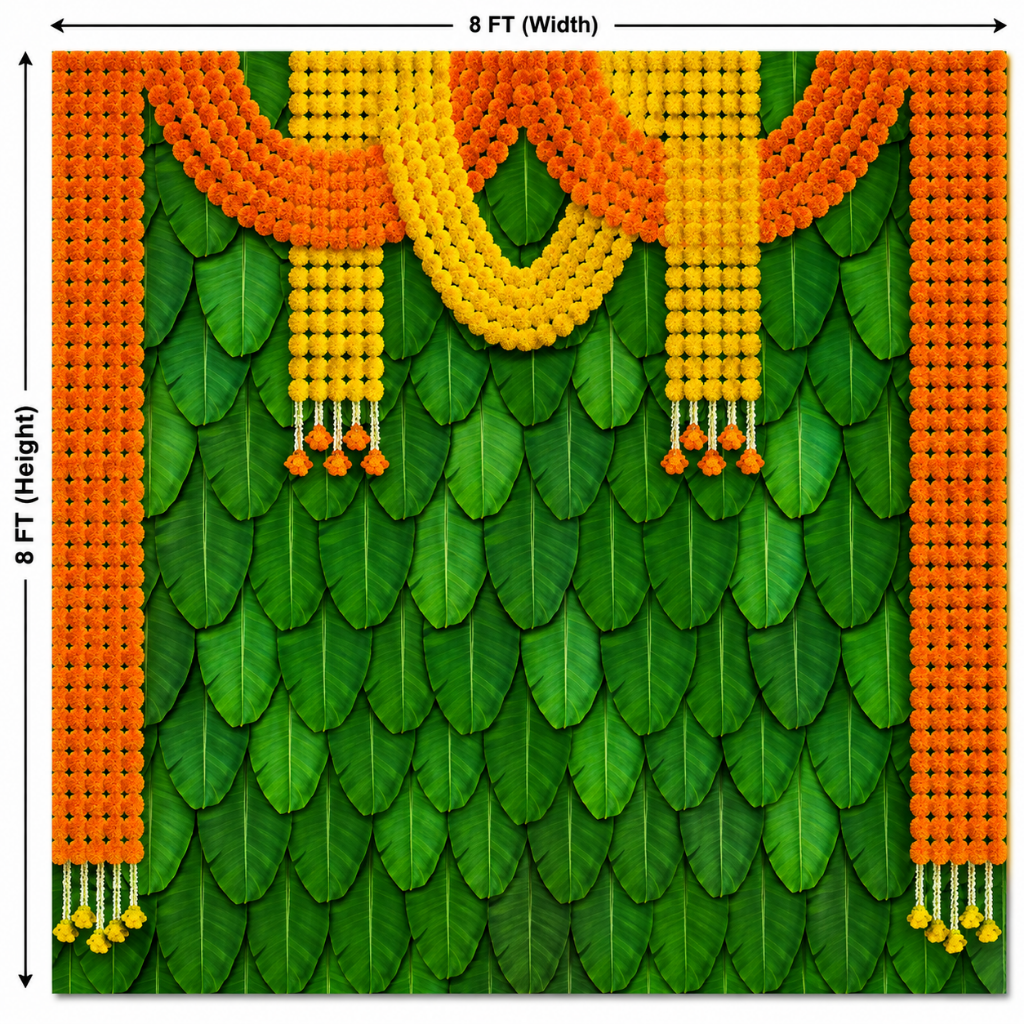 Marigold Floral Toran Backdrop