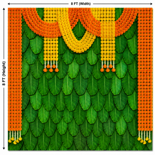 Marigold Floral Toran Backdrop