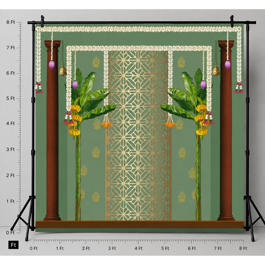 Royal Green Pillar Backdrop