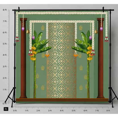 Royal Green Pillar Backdrop