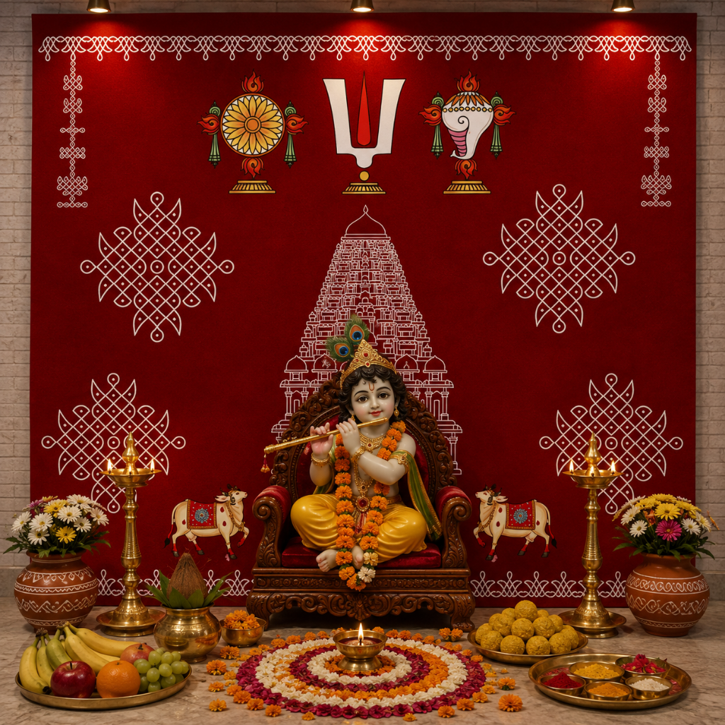 Kanchi Kolam Temple Backdrop
