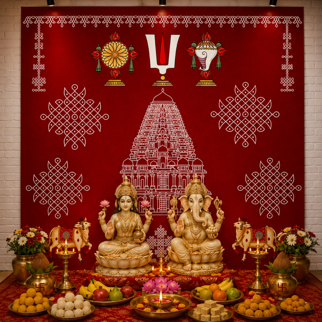 Kanchi Kolam Temple Backdrop