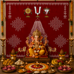 Kanchi Kolam Temple Backdrop