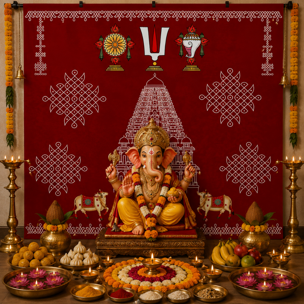 Kanchi Kolam Temple Backdrop