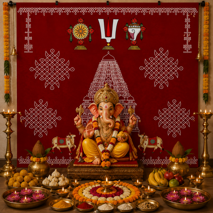 Kanchi Kolam Temple Backdrop