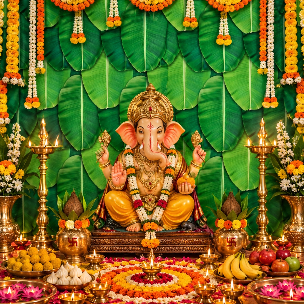 Banana Leaf Floral Backdrop