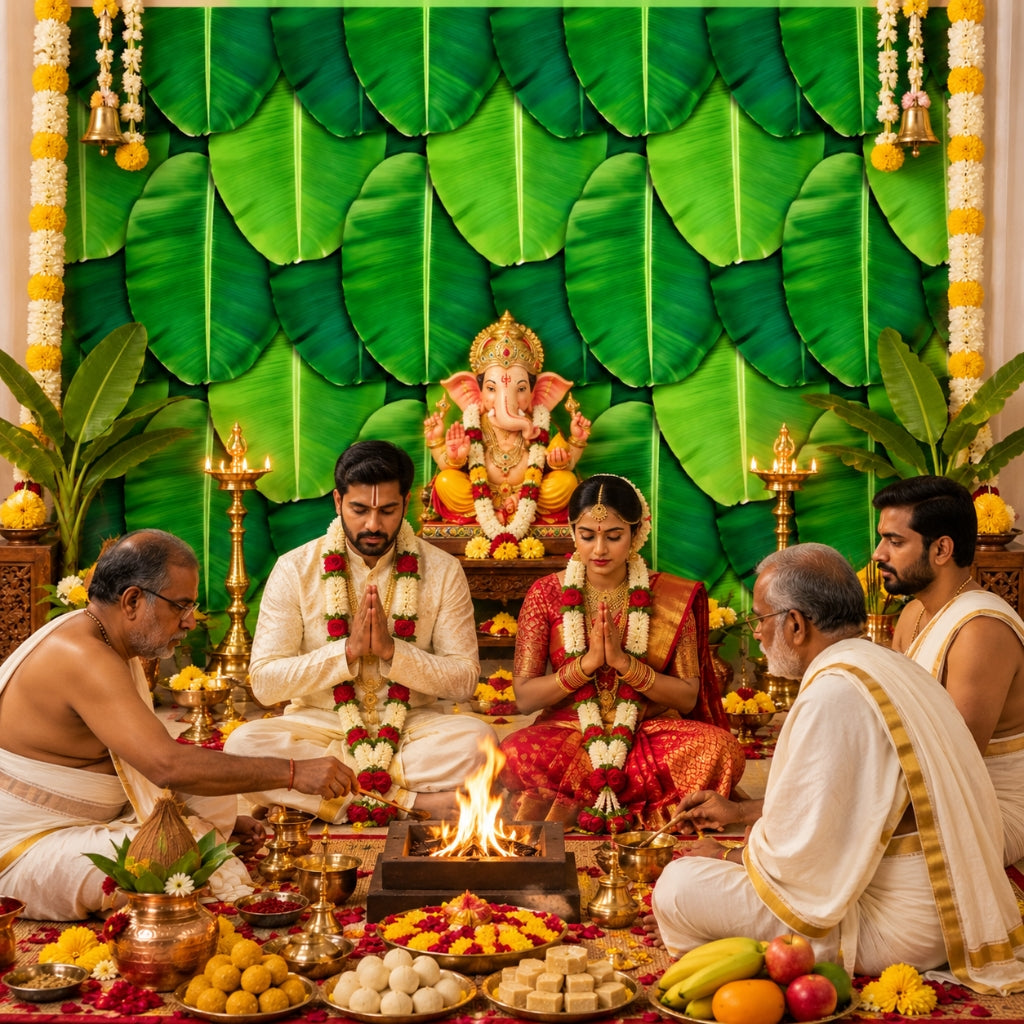 Banana Leaf Floral Backdrop