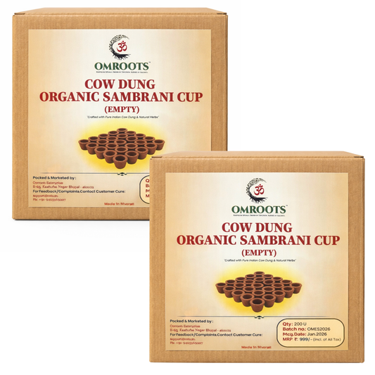 Organic Cow Dung Sambrani Cups (Empty) | Natural Dhoop Cups for Puja
