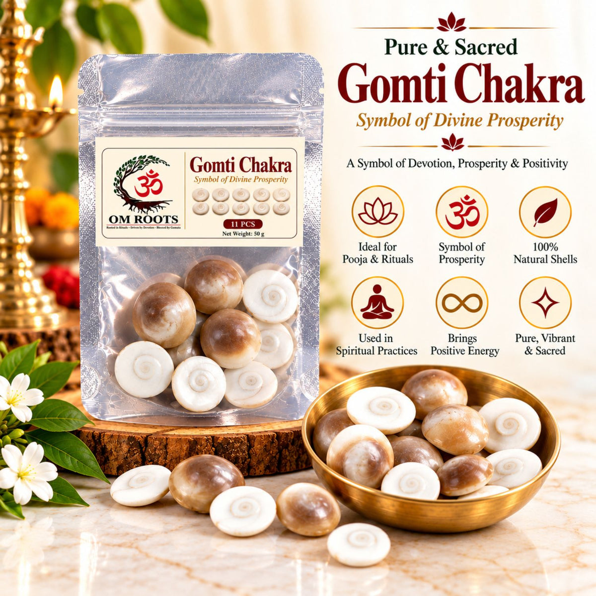 Omroots Gomti Chakra For Pooja – 11 Pieces