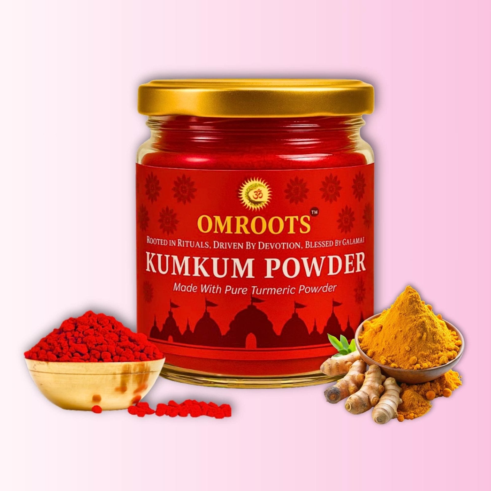 Pure Turmeric-Based Kumkum Powder