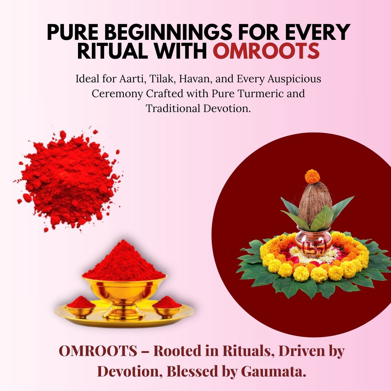 Pure Turmeric-Based Kumkum Powder
