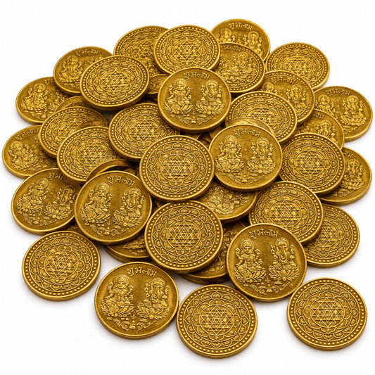 Omroots Lakshmi Kuber Coins For Pooja – 11 Pieces