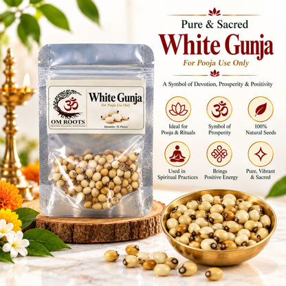 Omroots White Gunja For Pooja – 51 Pieces