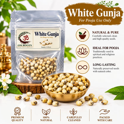 Omroots White Gunja For Pooja – 51 Pieces